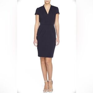Catherine Malandrino Dale Dress Navy Blue Soft Stretch Knit Size 4 Career *EUC